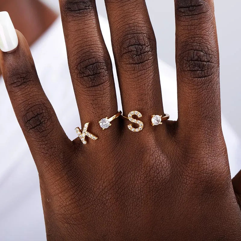 Glam Initial Gold Ring