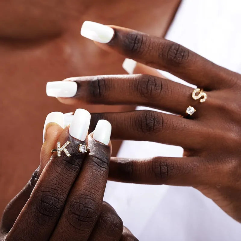 Glam Initial Gold Ring