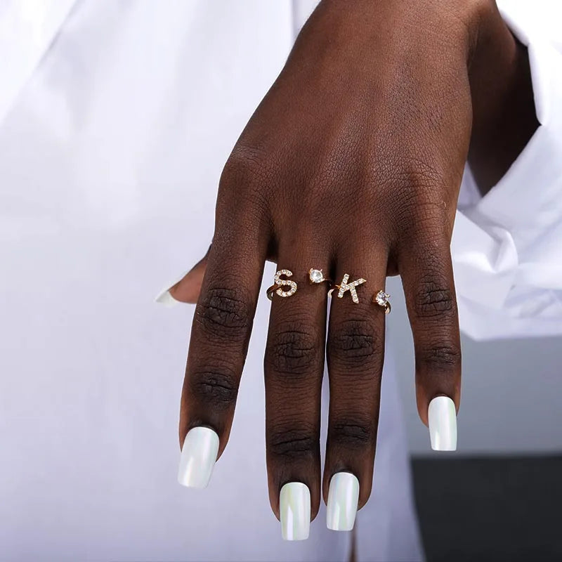 Glam Initial Gold Ring
