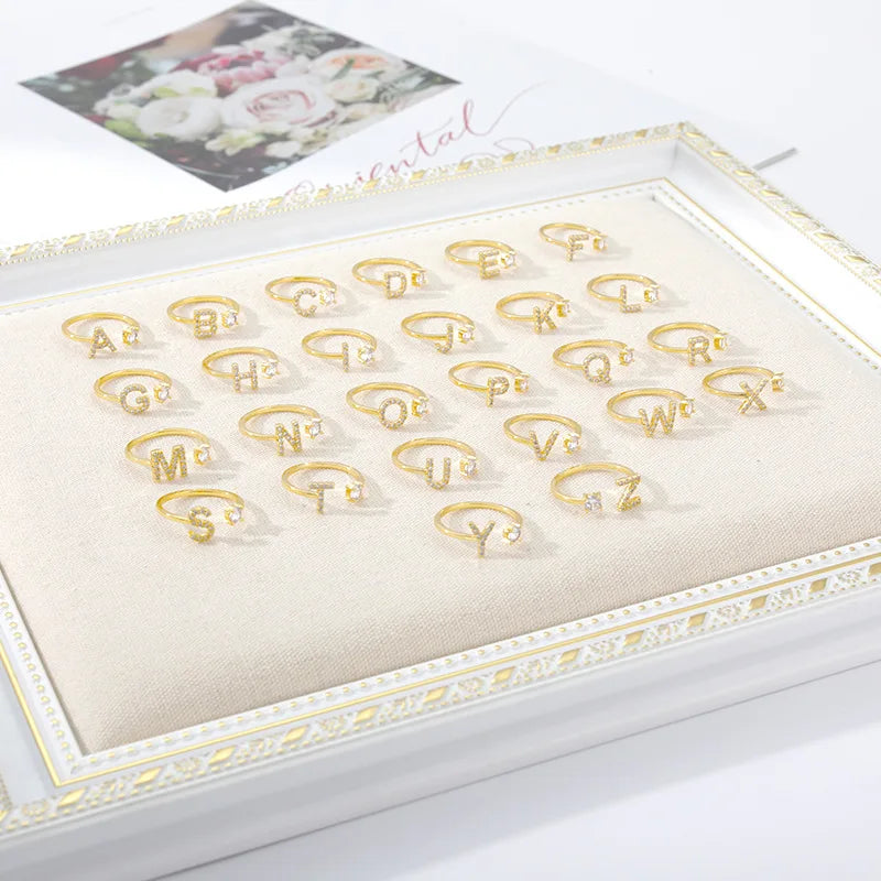Glam Initial Gold Ring