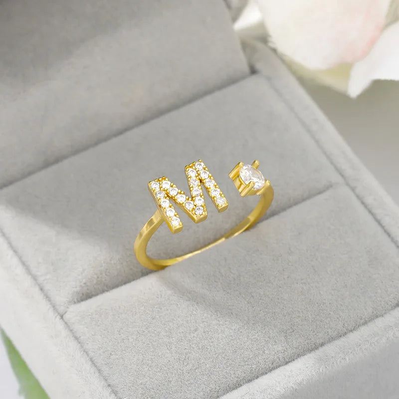 Glam Initial Gold Ring